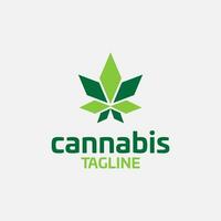 Cannabis Hanf Gras Topf Vektor editierbar Logo