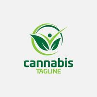 Cannabis Hanf Gras Topf Vektor editierbar Logo