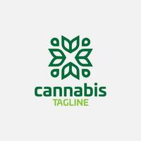 Cannabis Hanf Gras Topf Vektor editierbar Logo