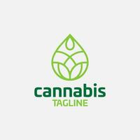 Cannabis Hanf Gras Topf Vektor editierbar Logo