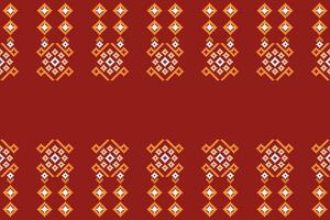 ethnisch geometrisch Stoff Muster Kreuz Stich.ikat Stickerei ethnisch orientalisch Pixel Muster rot Hintergrund. abstrakt, vektor, illustration. Textur, Kleidung, Rahmen, Dekoration, Motive, Seide Hintergrund. vektor