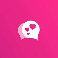 Dating-App, Liebes-Chat-Vektorlogo für Apps und Web vektor