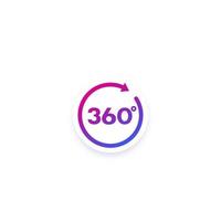 360-Symbol mit Pfeil, Vektordesign vektor