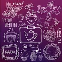 Tee und Süßigkeiten - Kritzeleien-Sammlung vektor