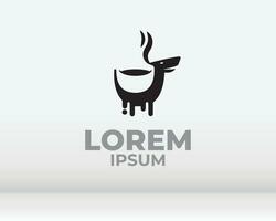 kaffe böna med växt gren hipster minimal logotyp vektor med blad enkel linje översikt ikon för Kafé