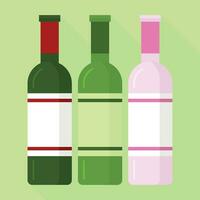 Flaschen und Gläser Wein vektor