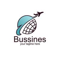 Illustration Globus und Flugzeug Logo Design, Reise Logo Design, Tourismus Symbol Logo vektor