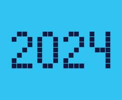 glücklich Neu Jahr 2024 abstrakt Blau Grafik Design Vektor Logo Symbol Illustration mit cyan Hintergrund