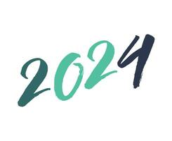 glücklich Neu Jahr 2024 abstrakt grau und Grün Grafik Design Vektor Logo Symbol Illustration