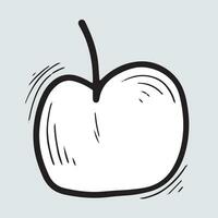 Apfel Hand gezeichnet mit Gekritzel Stil Illustration. vektor