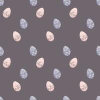 nahtlos Muster mit Ostern Eier auf ein dunkel Hintergrund. Vektor Illustration