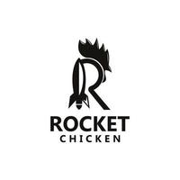 Rakete Chicken Logo Template Design Symbol Vektorgrafik. vektor