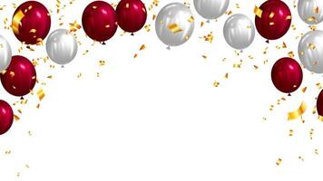 baner av realistisk ballonger med fest dekorationer jul, ny år, födelsedag och Grattis vektor