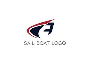 brev en logotyp med segla båt vektor