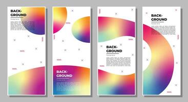 abstrakt und bunt Flüssigkeit gestalten Hintergrund Satz. organisch Formen Hintergrund Design. einfach Poster oder Banner Design mit beschwingt Farbe Gradient. vektor