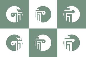 Sammlung von Anwalt Logo Design bündeln mit kreativ Konzept Prämie Vektor