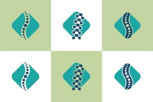 Sammlung von Chiropraktik Logo Design mit Rücken Konzept vektor