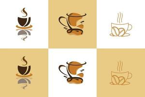 Satz von Kaffee-Logo-Design vektor