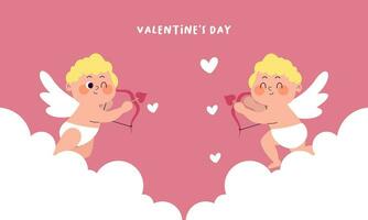 cupids himmel valentine dag bakgrund vektor