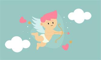 cupids himmel valentine dag bakgrund vektor