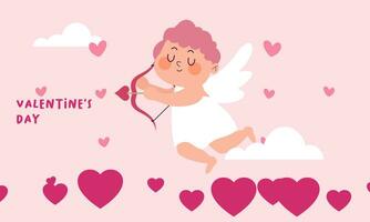 cupids himmel valentine dag bakgrund vektor