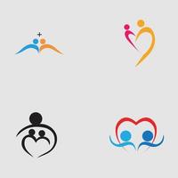 familj vård kärlek logotyp och symboler illustration design vektor