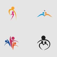 familj vård kärlek logotyp och symboler illustration design vektor