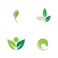 Logos des grünen Blattökologienaturelementvektors vektor