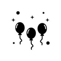 Ballon Symbol, Feier Vektor, Party und Geburtstag Symbol, isoliert auf Weiß Hintergrund im schwarz gefüllt Stil. vektor