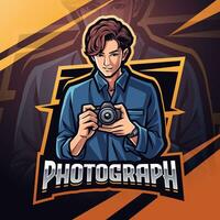 fotografieren Esport Maskottchen Logo Design vektor