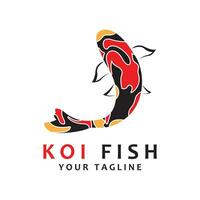 Koi-Fisch-Logo-Design, chinesischer Glücks- und Triumph-Zierfischvektor, Firmenmarke Goldfisch-Symbol vektor