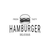 årgång retro stil hamburgare logotyp design begrepp aning vektor