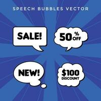 Tal bubbla vektor försäljning i blå bakgrund