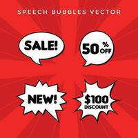 Tal bubbla vektor försäljning i röd bakgrund