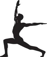 yoga krigare utgör vektor silhuett illustration