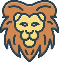 Färg ikon för lejon vektor