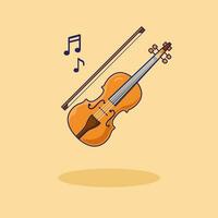 Violine Vektor Symbol Illustration. eben Karikatur Stil geeignet zum Netz Landung Buchseite, Banner, Flyer, Aufkleber, Karte, Hintergrund