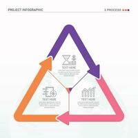 Infografik Design mit Dreieck oder Pyramide Diagramm geteilt in 3 Teile oder eben. vektor