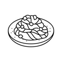 Carbonara Pasta Italienisch Küche Linie Symbol Vektor Illustration