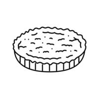 quiche lorraine franska kök linje ikon vektor illustration