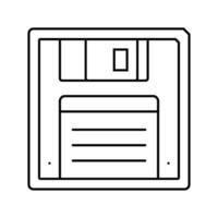 Diskette Platte Speichern Wird geladen Daten Linie Symbol Vektor Illustration