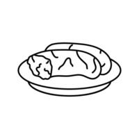 Ratatouille Französisch Küche Linie Symbol Vektor Illustration