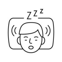 Schnarchen Schlaf Nacht Linie Symbol Vektor Illustration