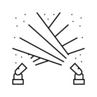 Blitz Beleuchtung Disko Party Linie Symbol Vektor Illustration