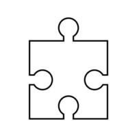 Puzzle Puzzle Stück Linie Symbol Vektor Illustration