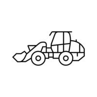 kompakt Lader Konstruktion Fahrzeug Linie Symbol Vektor Illustration