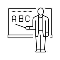 alfabet inlärning primär skola linje ikon vektor illustration