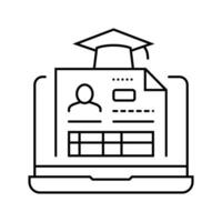 Schüler Profil online Lernen Plattform Linie Symbol Vektor Illustration