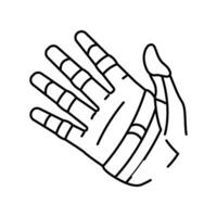 hand rehabilitering terapeut linje ikon vektor illustration