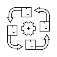 Lager Drehung logistisch Manager Linie Symbol Vektor Illustration